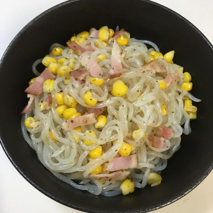 コーンたっぷり！糸こんにゃくのパスタ風